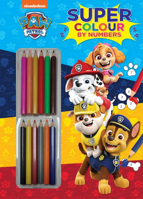 Paw Patrol Super Colour by Numbers Colouring Set