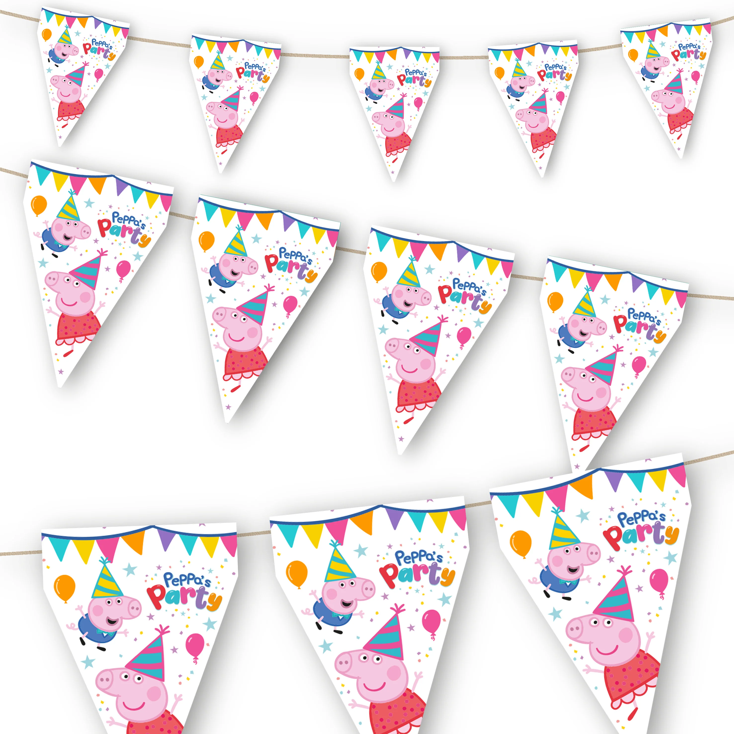 Peppa Pig Birthday Party Flag Bunting Banner - Image 2