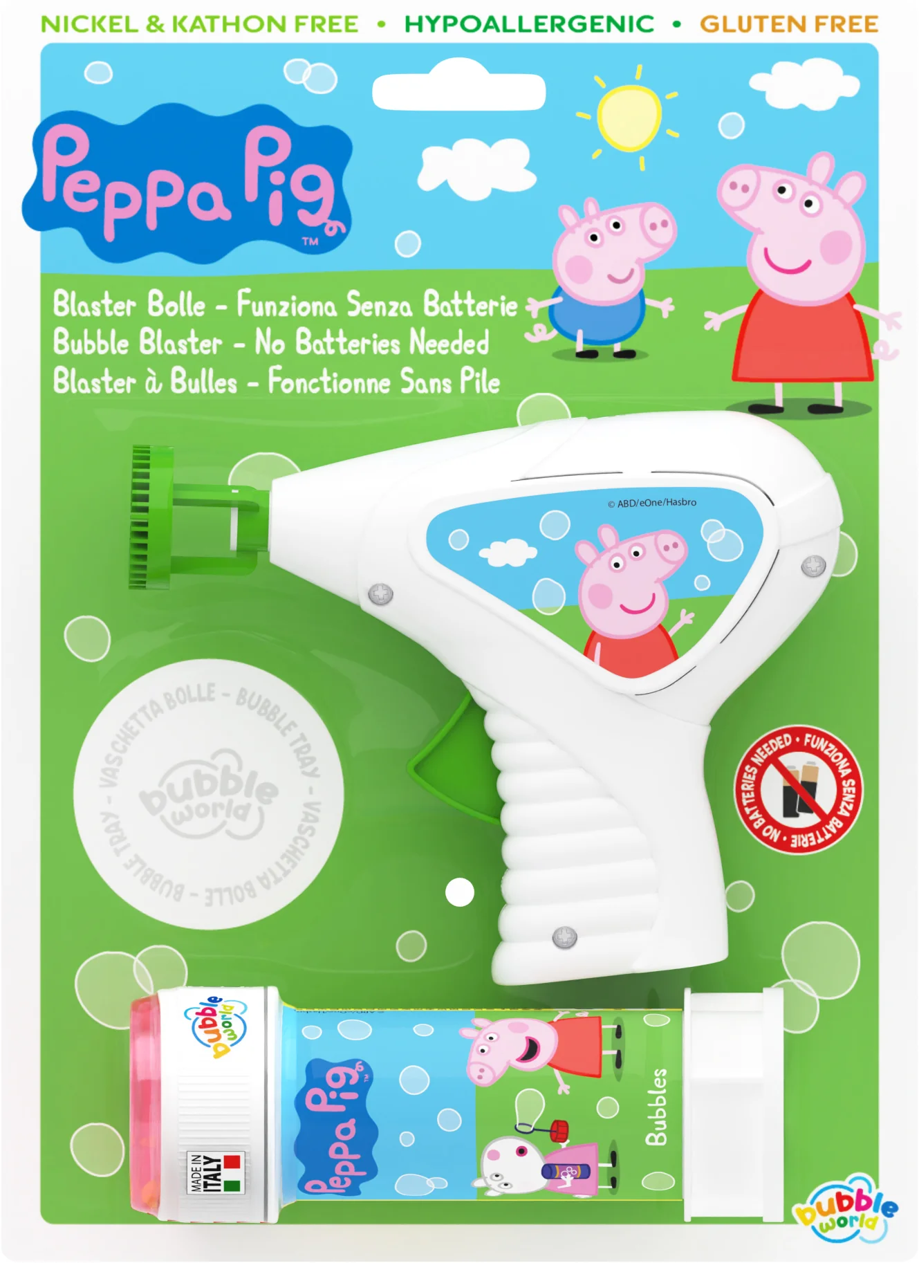Peppa Pig Bubble Gun with 60ml Bubble Tub