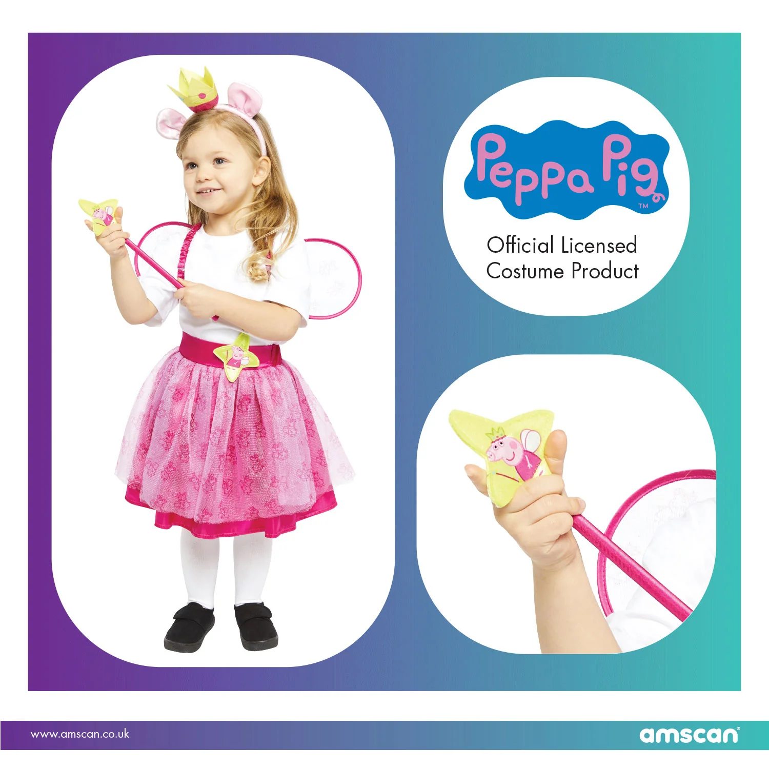Peppa Pig Fairy Princess Dressing Up Costume Set - Image 3