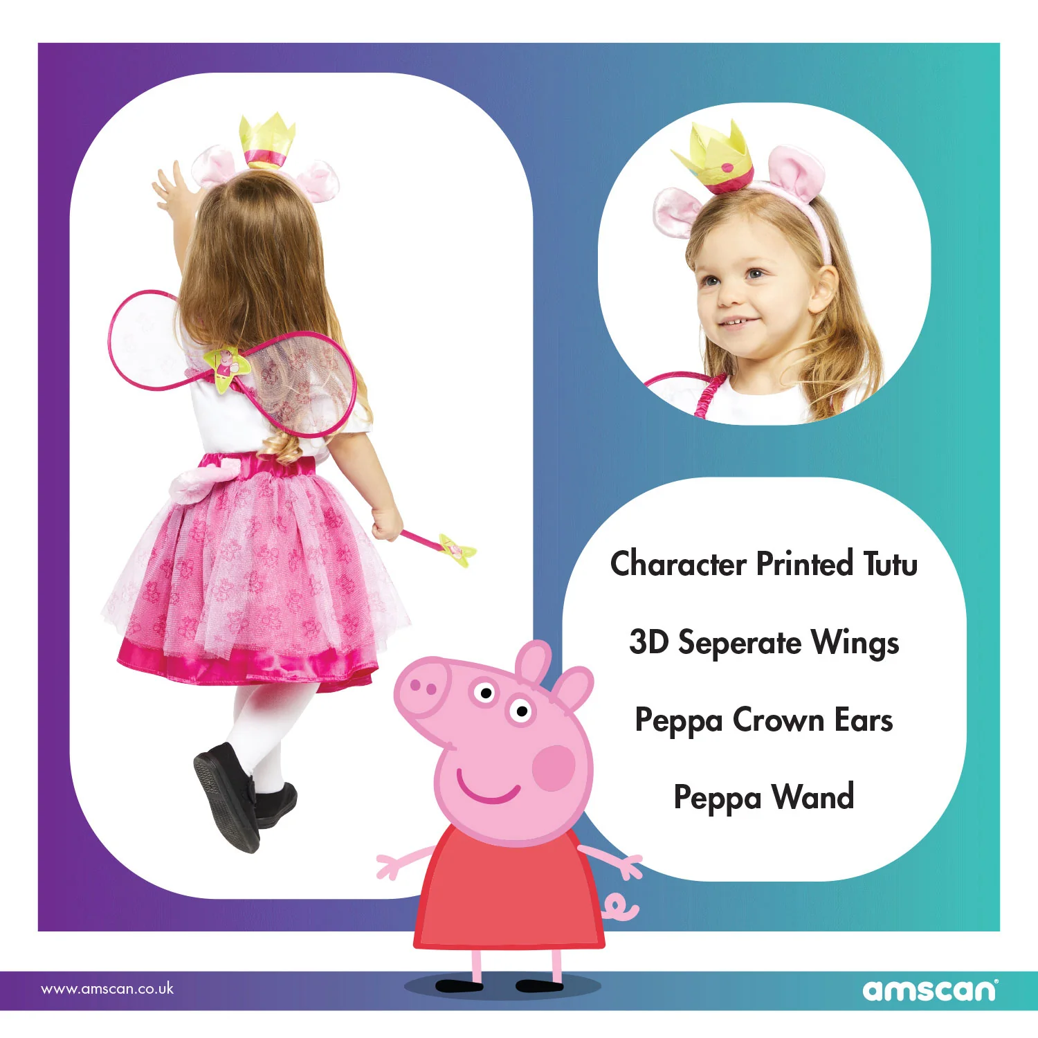 Peppa Pig Fairy Princess Dressing Up Costume Set - Image 4