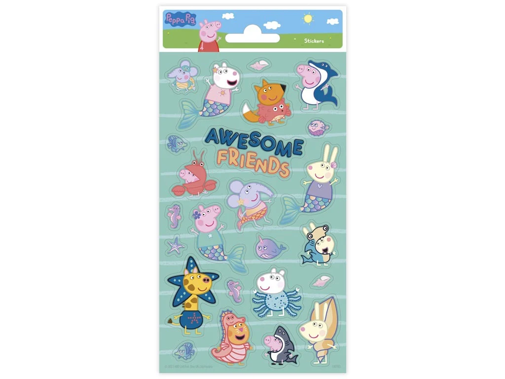 Peppa Pig Glitter Stickers Pack 10 x 20cm