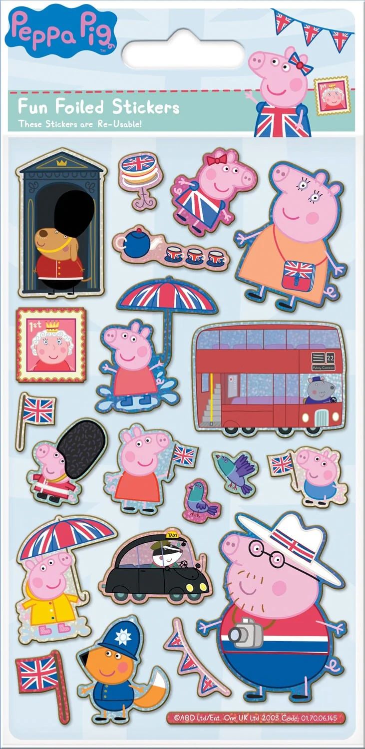Peppa Pig Glorious Britain Reusable Foil Stickers