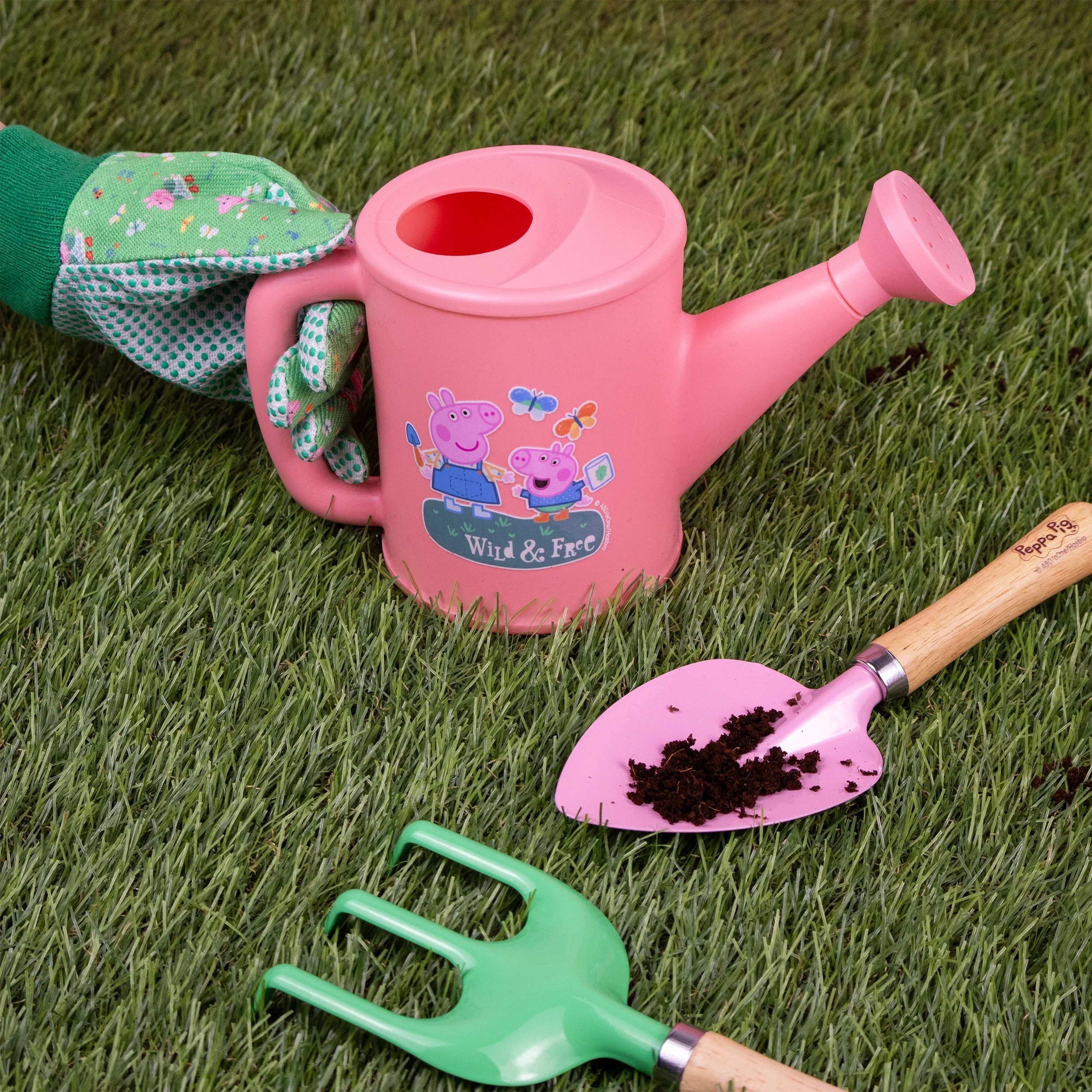 Peppa Pig Kids Gardening Set – 5 Piece Garden Tools with Gloves, Watering Can & Carry Bag – Outdoor Play for Children - Image 2