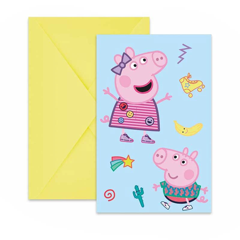 Peppa Pig Messy Play Party Invitations (Pack of 6)