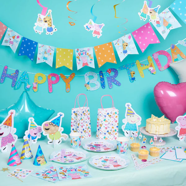 Peppa Pig Swirl Hanging Birthday Party Decorations (6 pieces) - Image 2