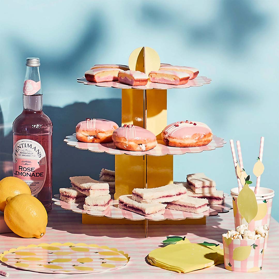 Pink Gingham 3 Tier Cake Stand - Image 3