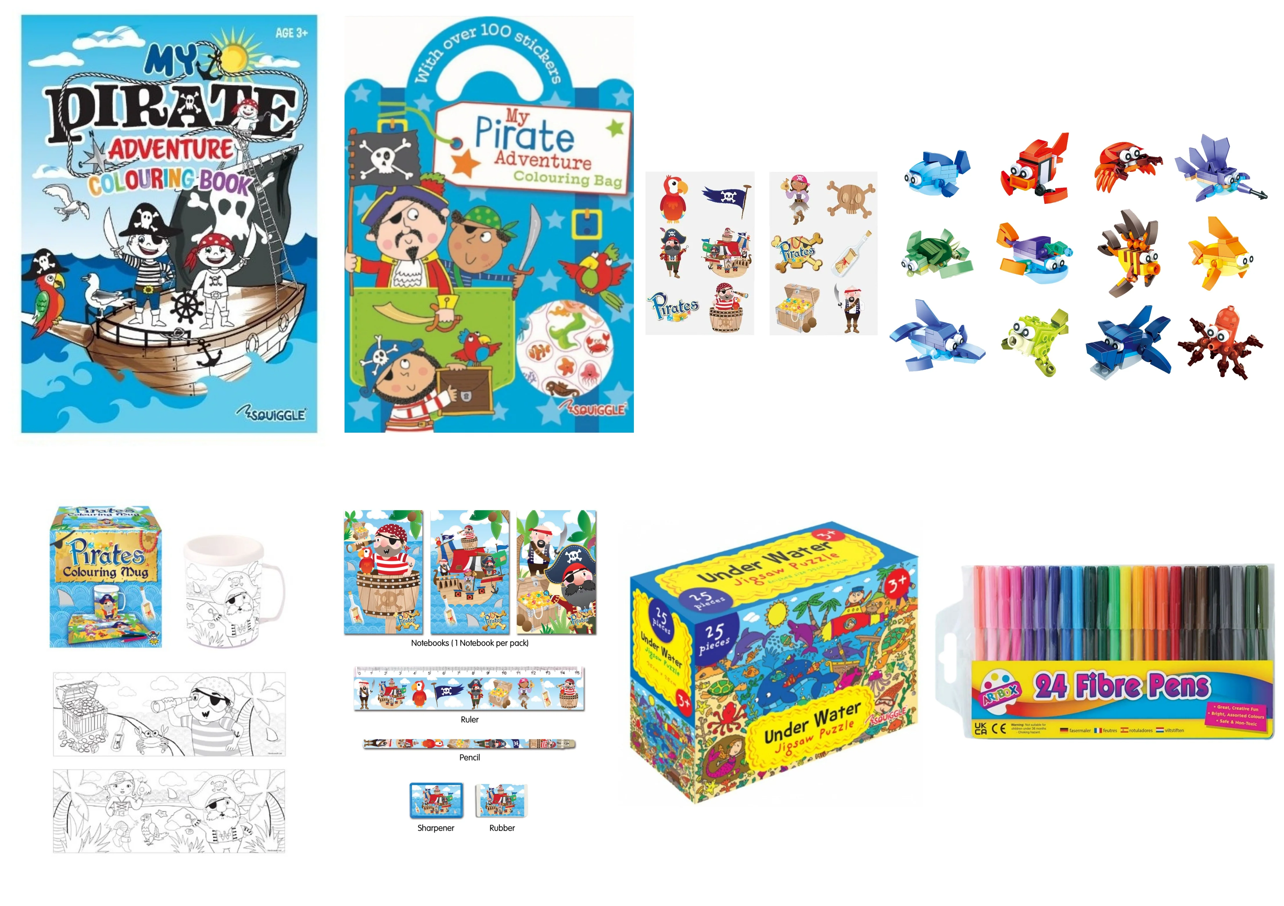 Pirate Activity Set including Pirate Building Block Brick Kit
