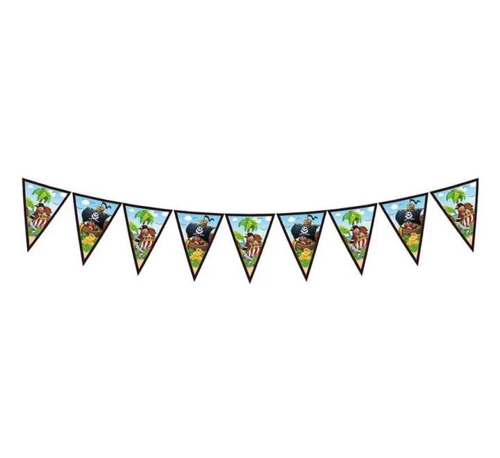 Pirate Island Paper Birthday Party Bunting Banner - Image 2