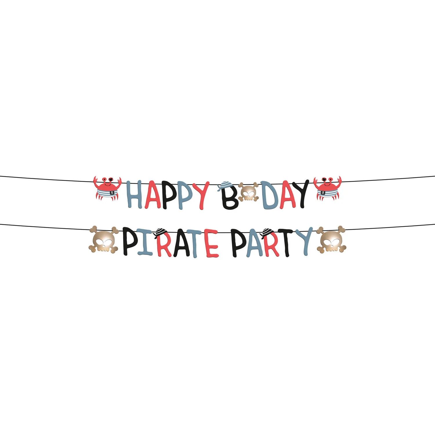 Pirate Party Happy Birthday Party Banner (1.5 meters)