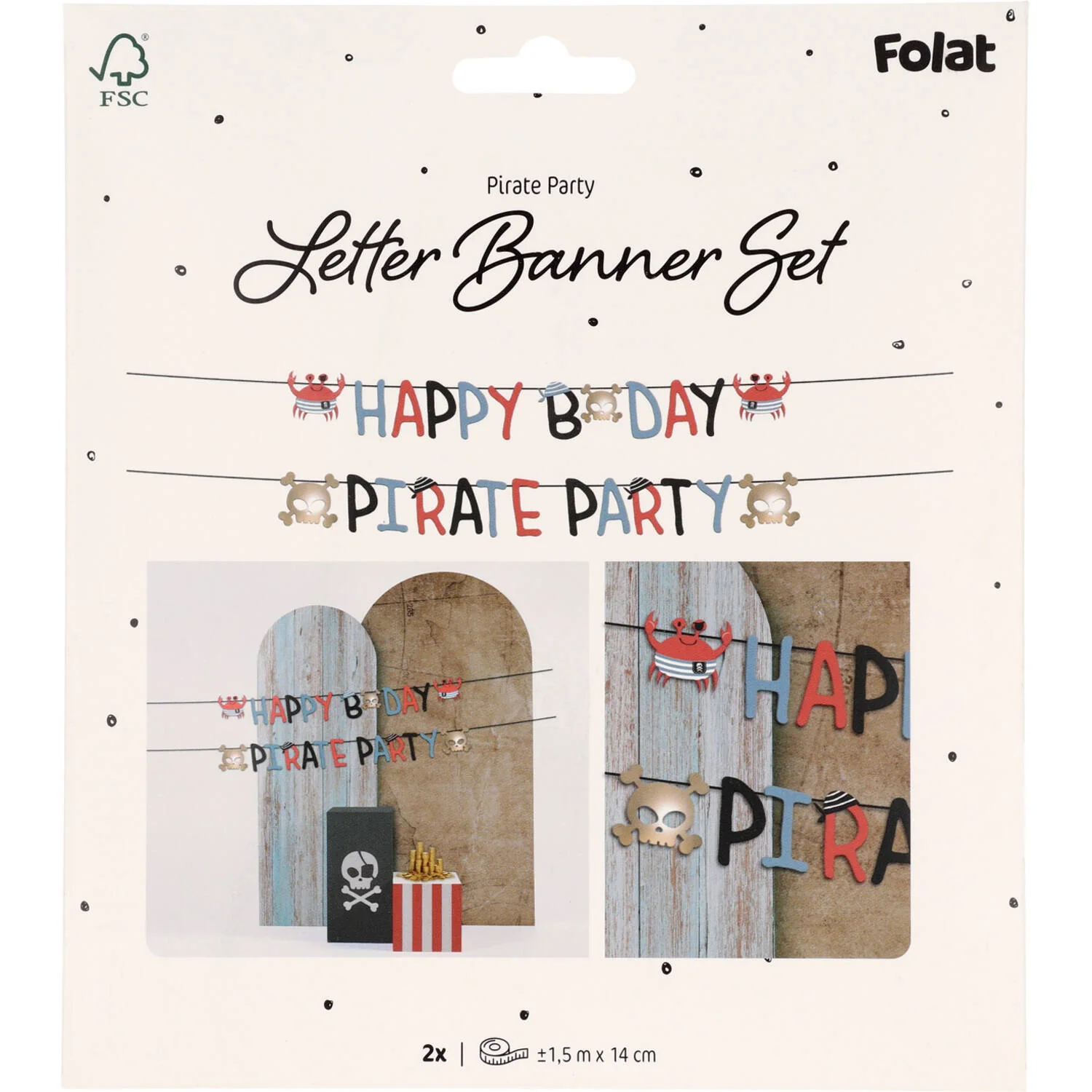 Pirate Party Happy Birthday Party Banner (1.5 meters) - Image 3
