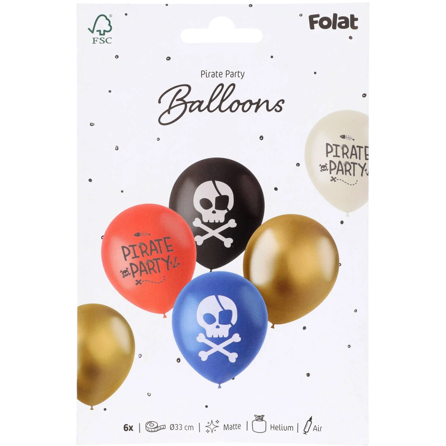 Pirate Party Latex Balloons - (33 cm - 6 pieces) - Image 3