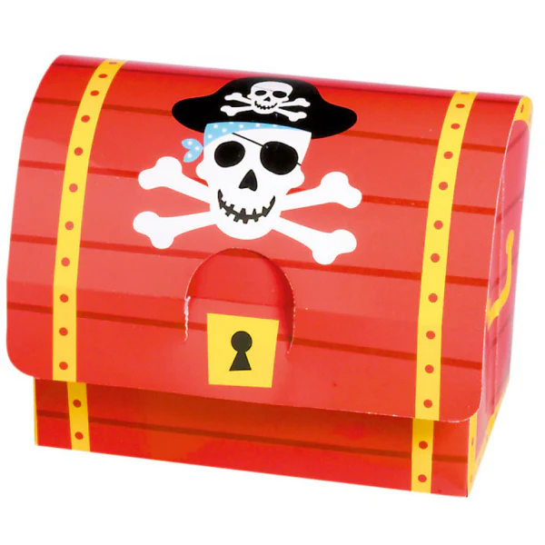Pirate Treasure Chest Party Favour / Gift Boxes, 8.2 x 10.7 x 6.3 cm, (Pack of 8)