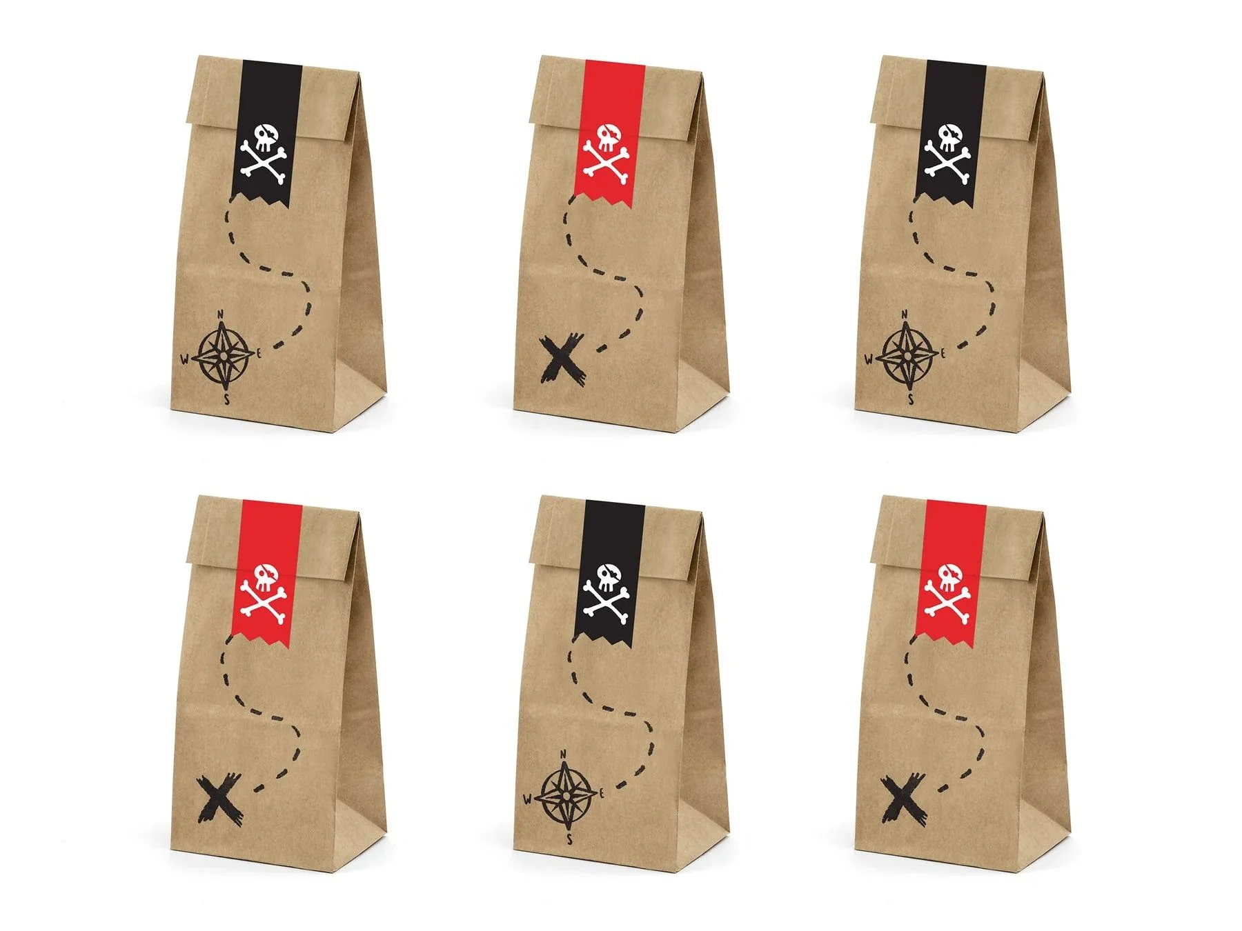 Pirates Kraft Paper Party Treat Treasure Map Bag - Image 3