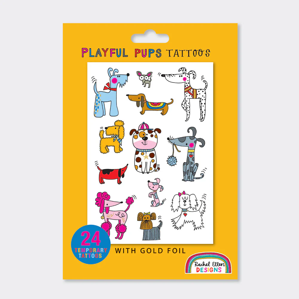 Playful Pups Children's Temporary Tattoos by Rachel Ellen Designs