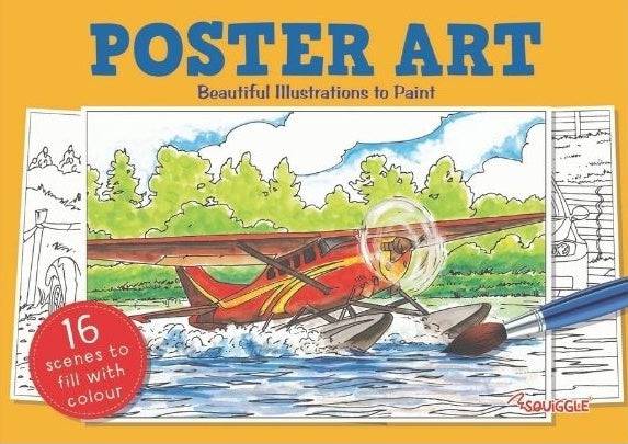 Poster Art Book- Transport Adult Colouring Book