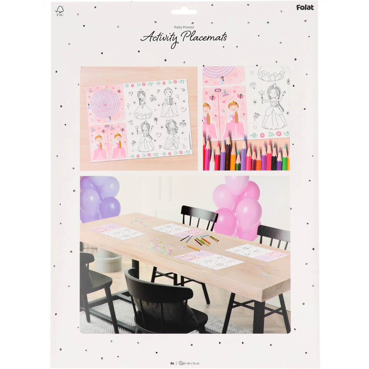 Pretty Princess Colour It Yourself Activity Placemat -  (6 pieces) - Image 2