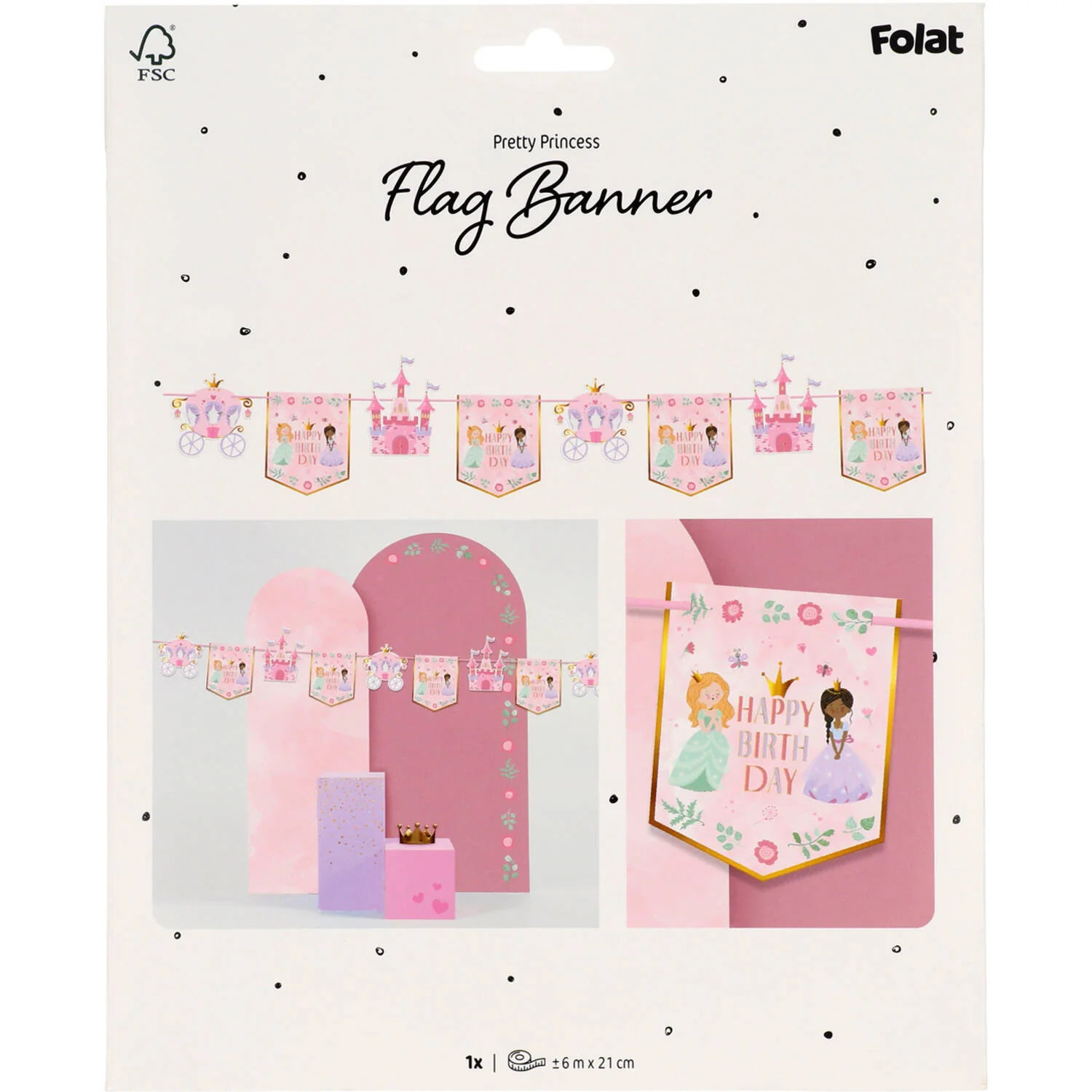 Pretty Princess "Happy Birthday" Banner - Image 3