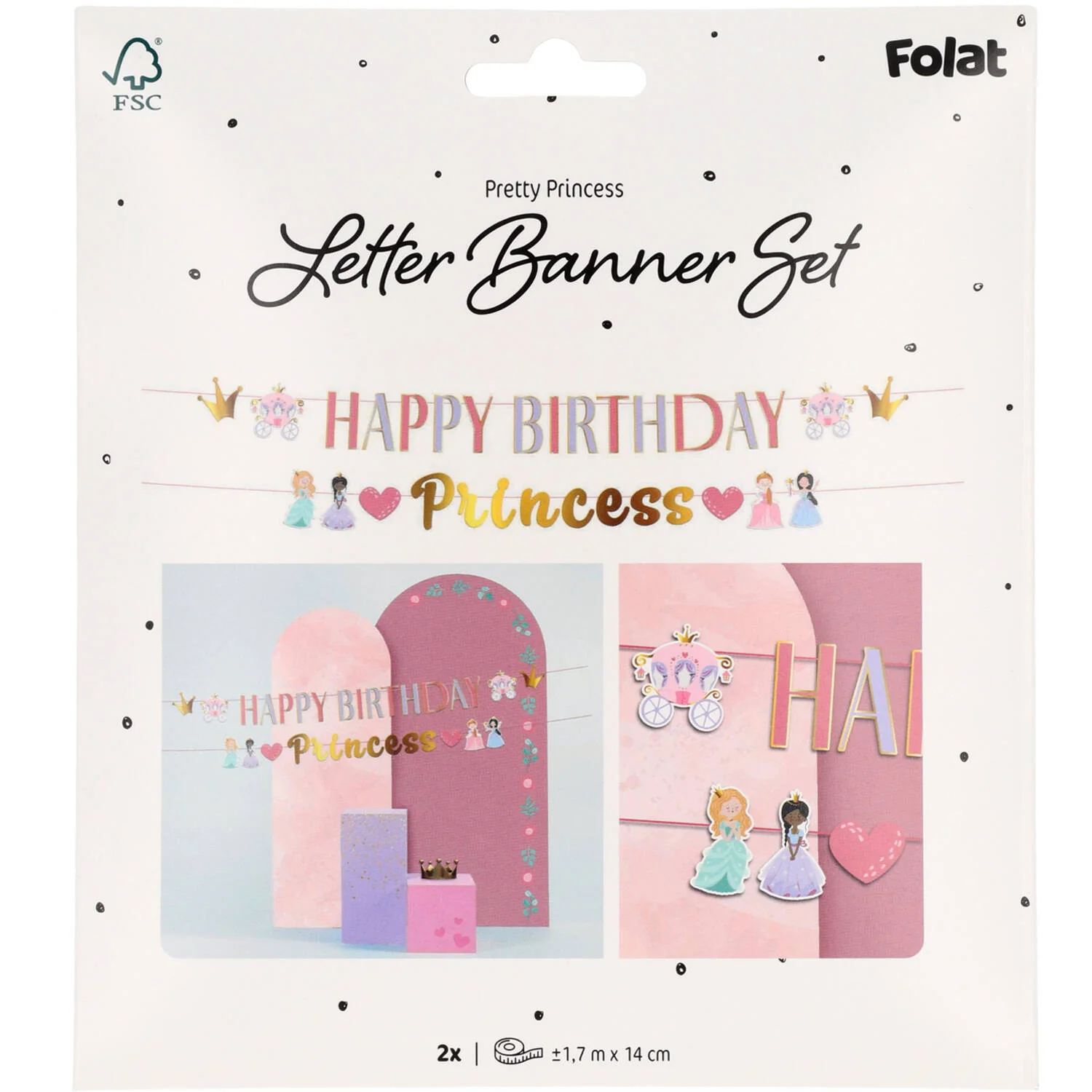 Pretty Princess Happy Birthday Party Banner Set (1.5 meters) - Image 3