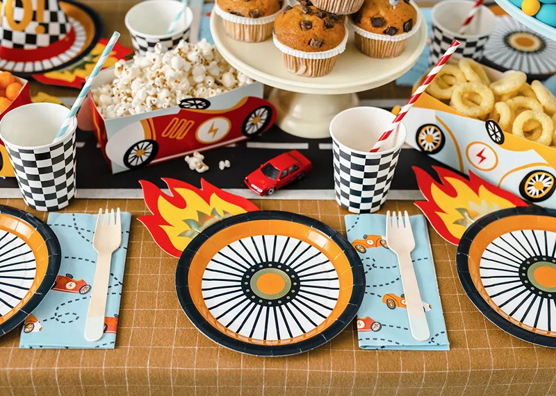 Racing Cars Checkered Flag Paper Cups, (Pack of 6) - Image 4