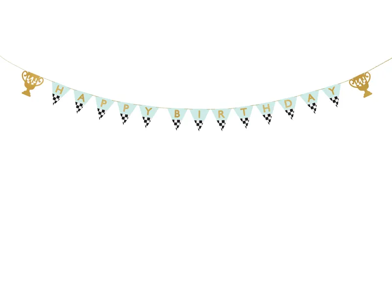 Racing Cars Happy Birthday Party Banner, 2.5m