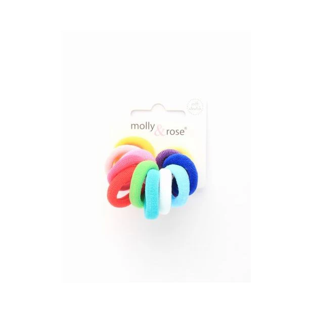 Rainbow Colours Jersey Hair Ponytail Holders - 6mm thick (pack of 12)