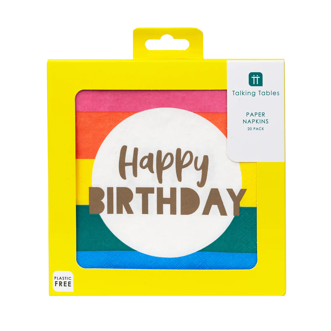 Rainbow 'Happy Birthday' Recyclable Napkins - 20 Pack - Image 2