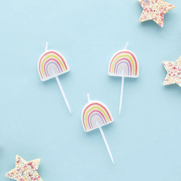 Rainbow Pick Birthday Cake Candles (Pack of 5) - Image 3
