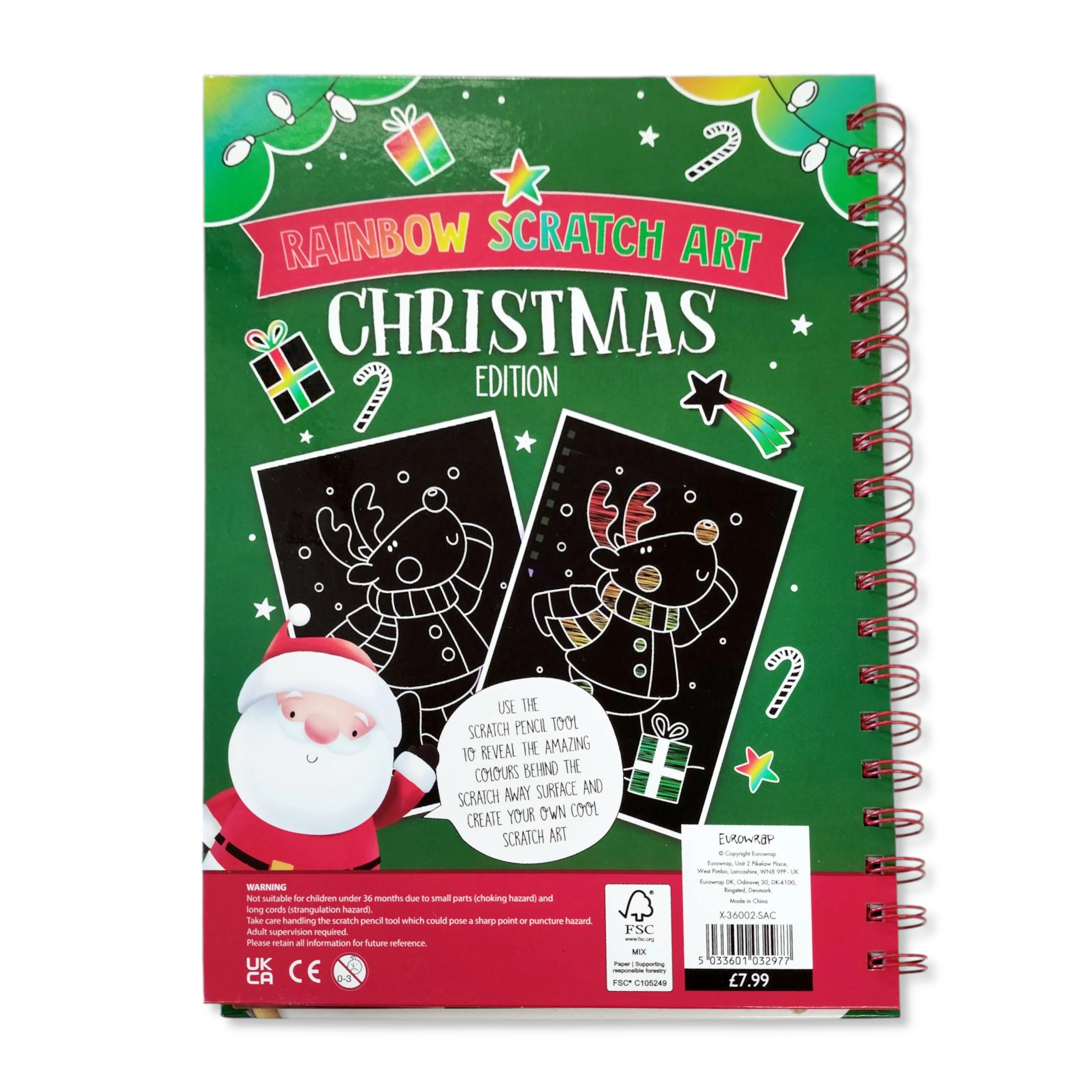 Rainbow Scratch Art Christmas Edition, Ages 4+ - Image 2