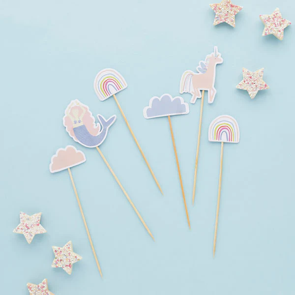 Rainbow & Unicorn Birthday Cake Decoration Topper Set - Image 3