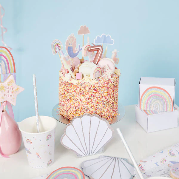 Rainbow & Unicorn Birthday Cake Decoration Topper Set - Image 4