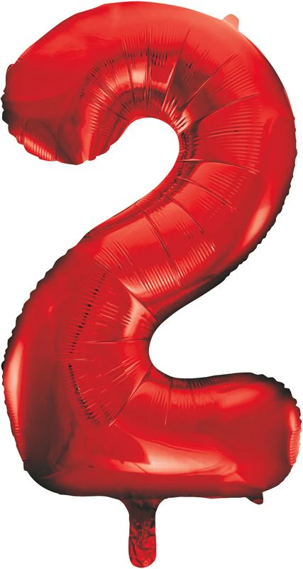 Red Number 2 Jumbo Foil Balloon 86 cm