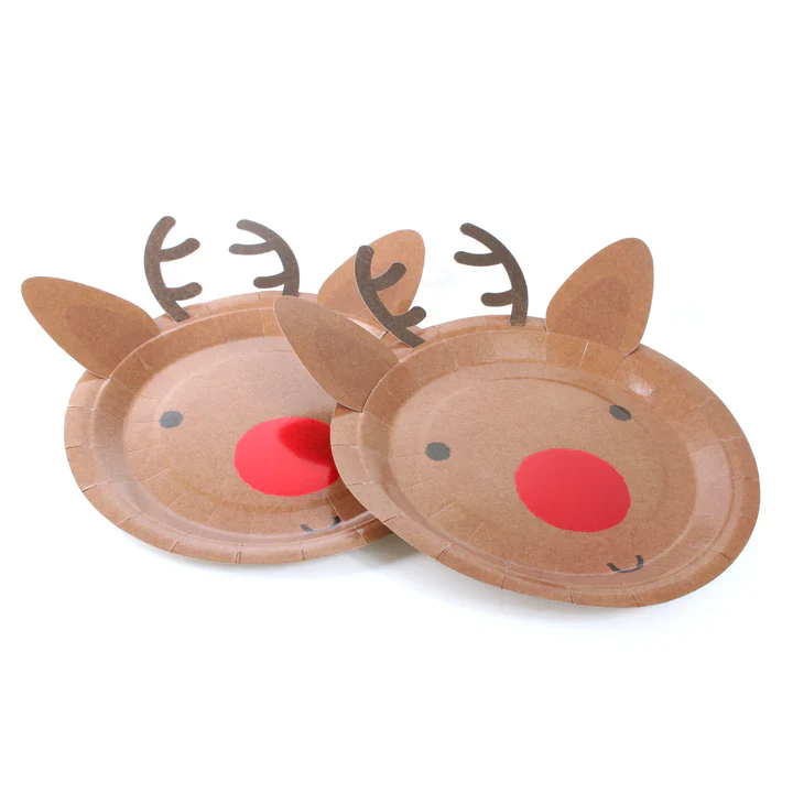 Reindeer Shape Paper Plates - 23cm (Pack of 10) - Image 3