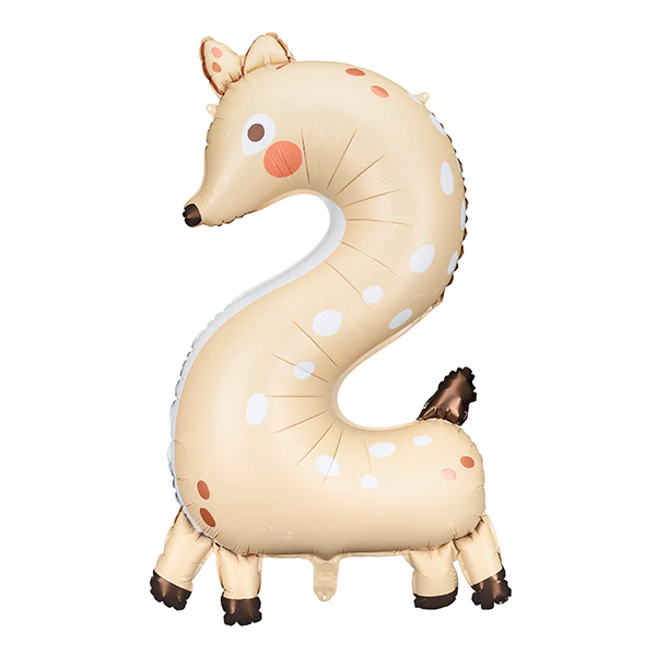 Roe-Deer Shaped Number 2 Foil Birthday Party Balloon