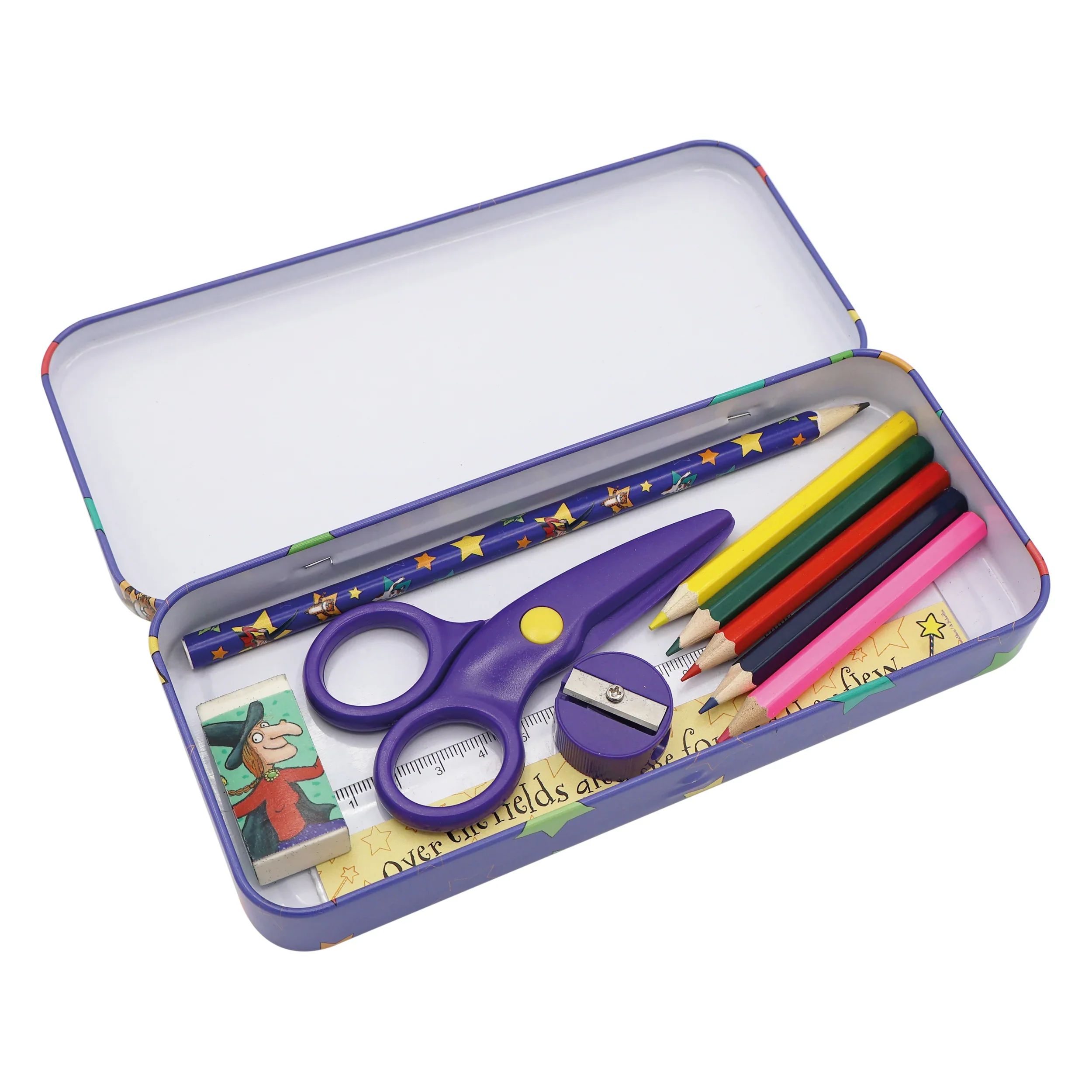 Room on the Broom Children's Stationery Tin Set - First School Stationery Set - Image 3
