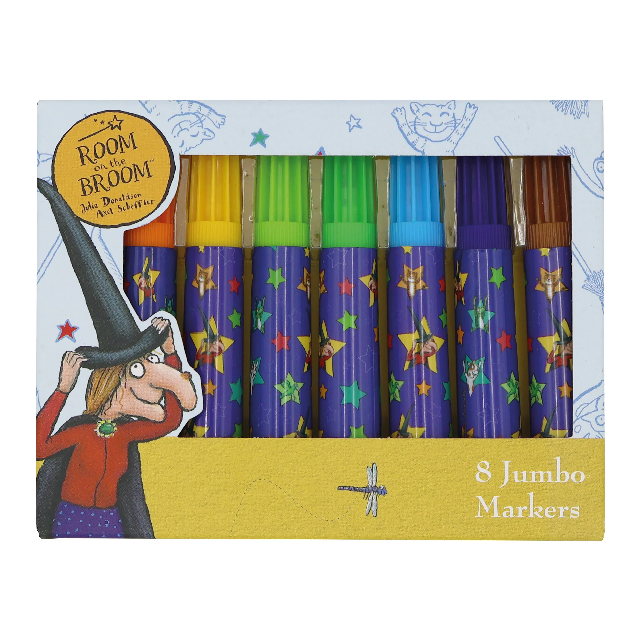 Room On The Broom Set of 8 Jumbo Marker Pens for Children