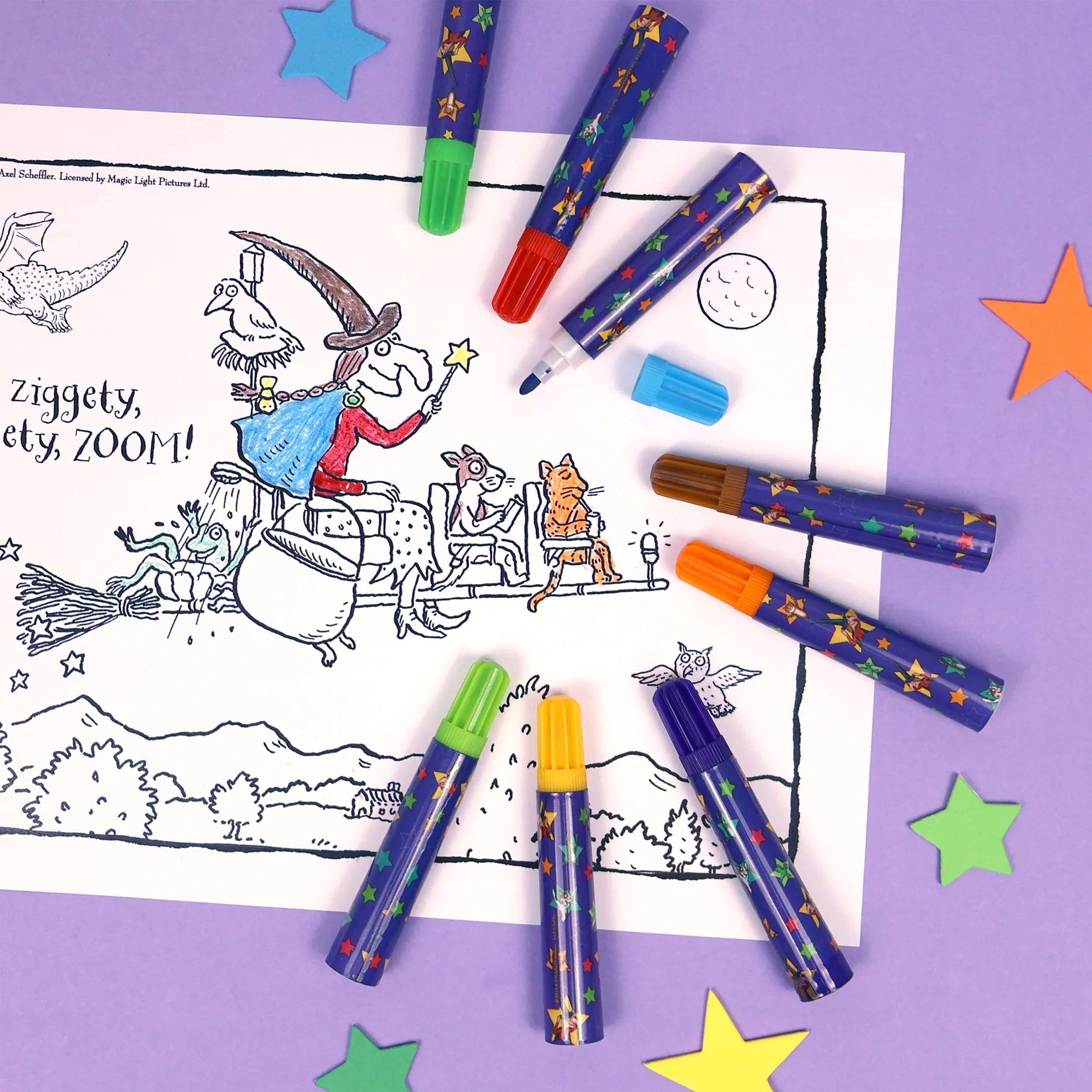 Room On The Broom Set of 8 Jumbo Marker Pens for Children - Image 6