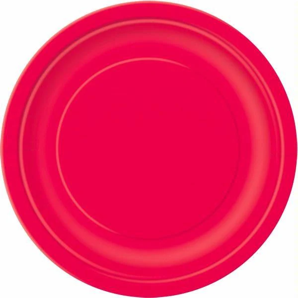 Ruby Red Paper Plates - 21.9cm ( Pack of 8)