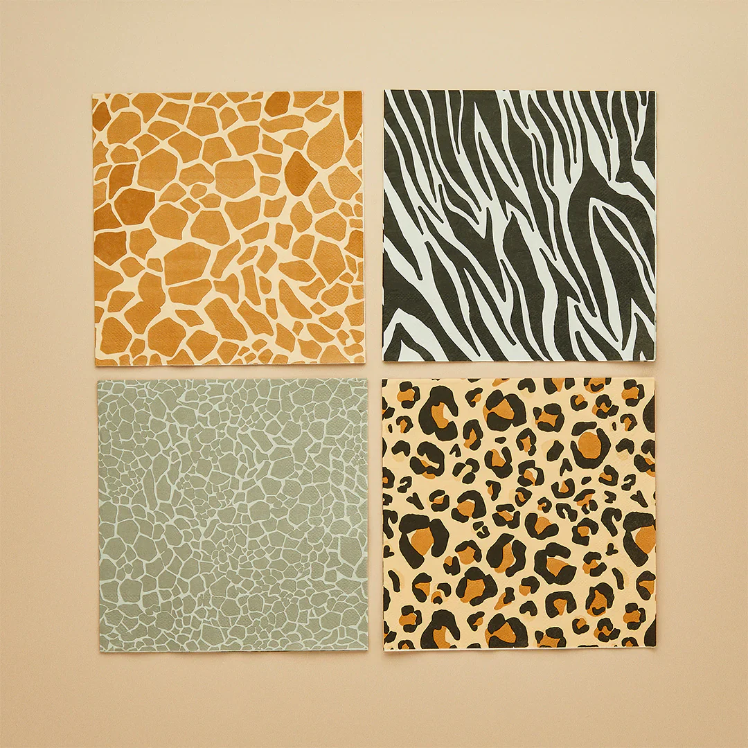 Safari Animal Print Paper Napkins (Pack of 16) - Image 3