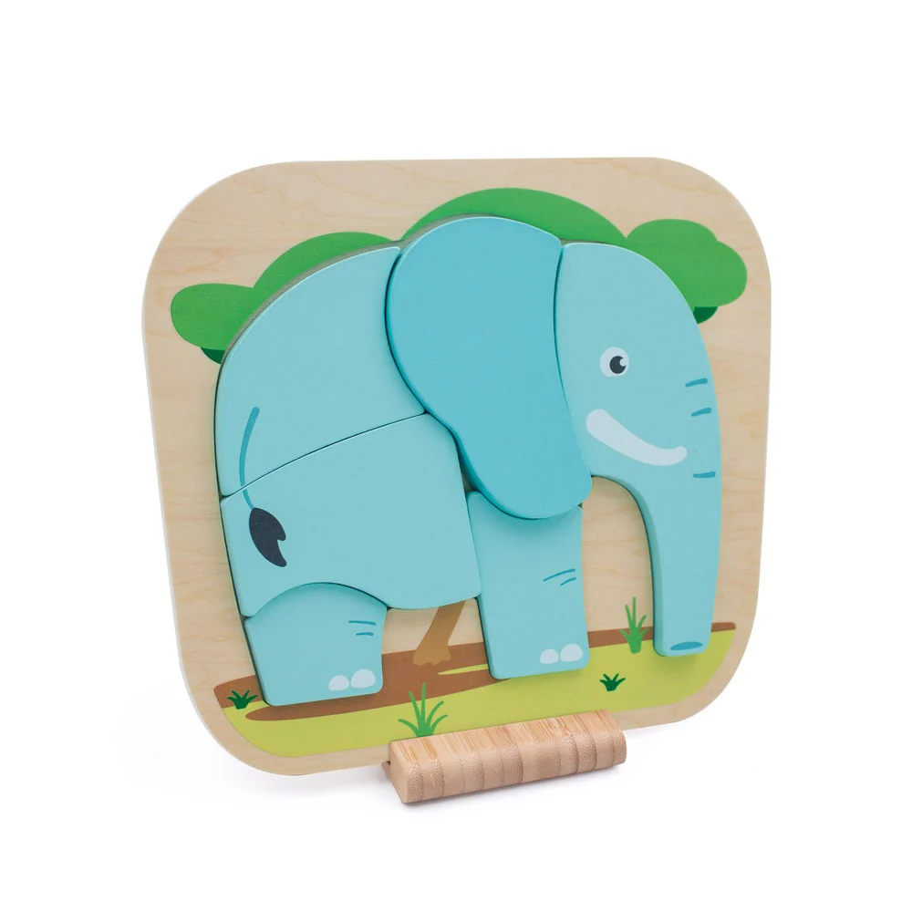 Safari Elephant Raised Wooden Puzzle