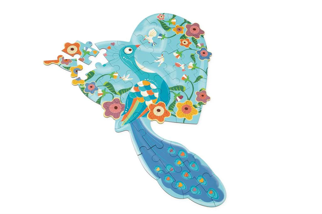 Scratch Contour Puzzle 40pcs – Peacock - Image 3