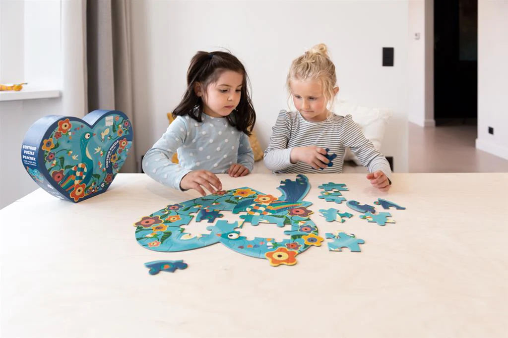 Scratch Contour Puzzle 40pcs – Peacock - Image 5