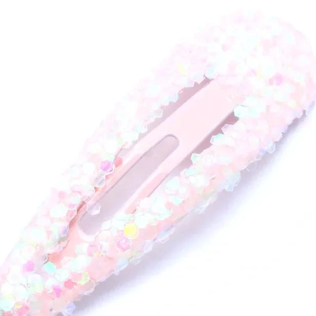 Set of 4 Sparkly Girls Hair Snap Clips, 2 Pony Motif and 2 Plain - Image 3