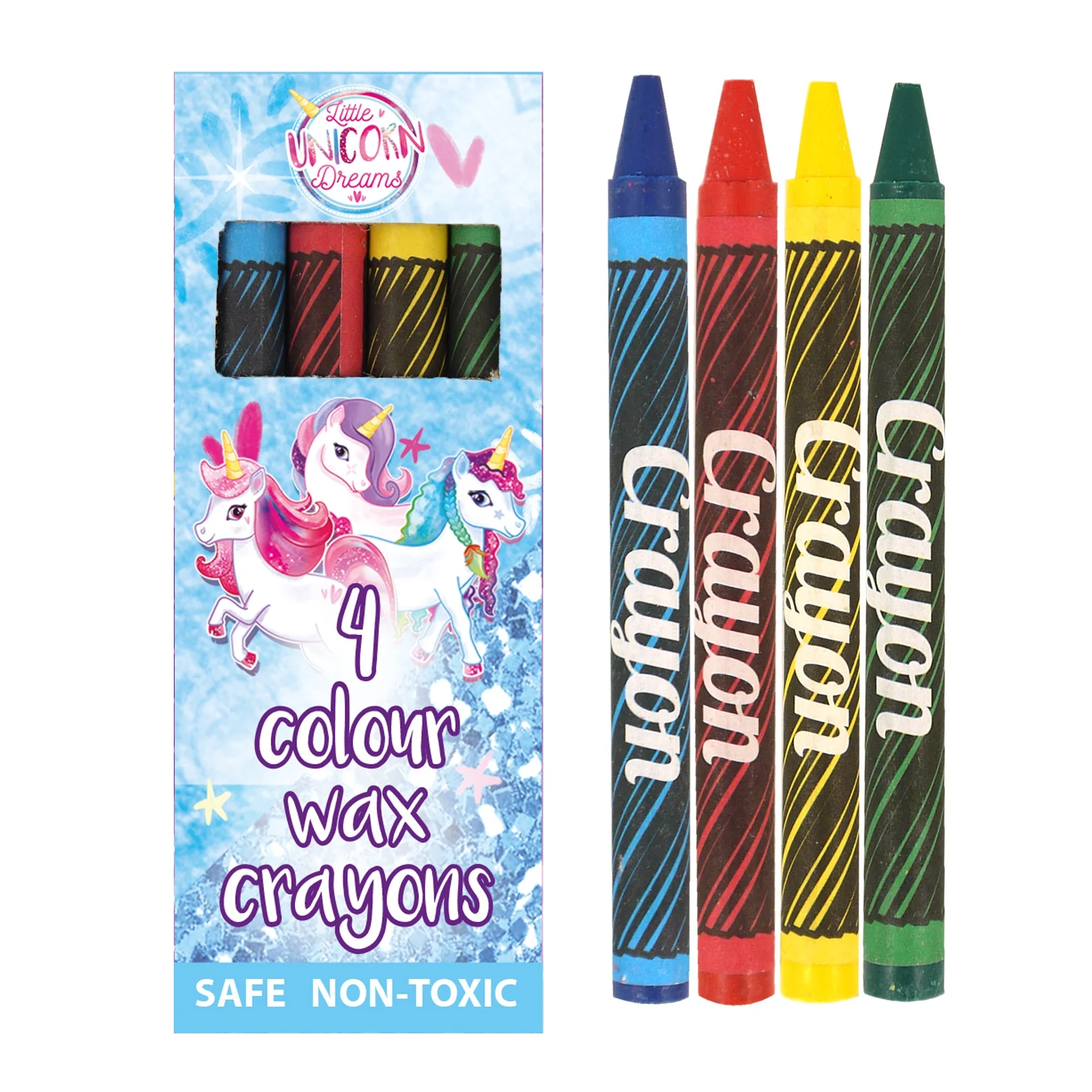 Set of 4 Unicorn Mini Wax Crayons