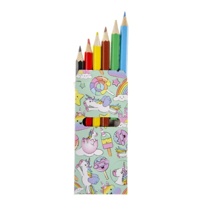 Set of 6 Unicorn Mini Colouring Pencils - Image 2