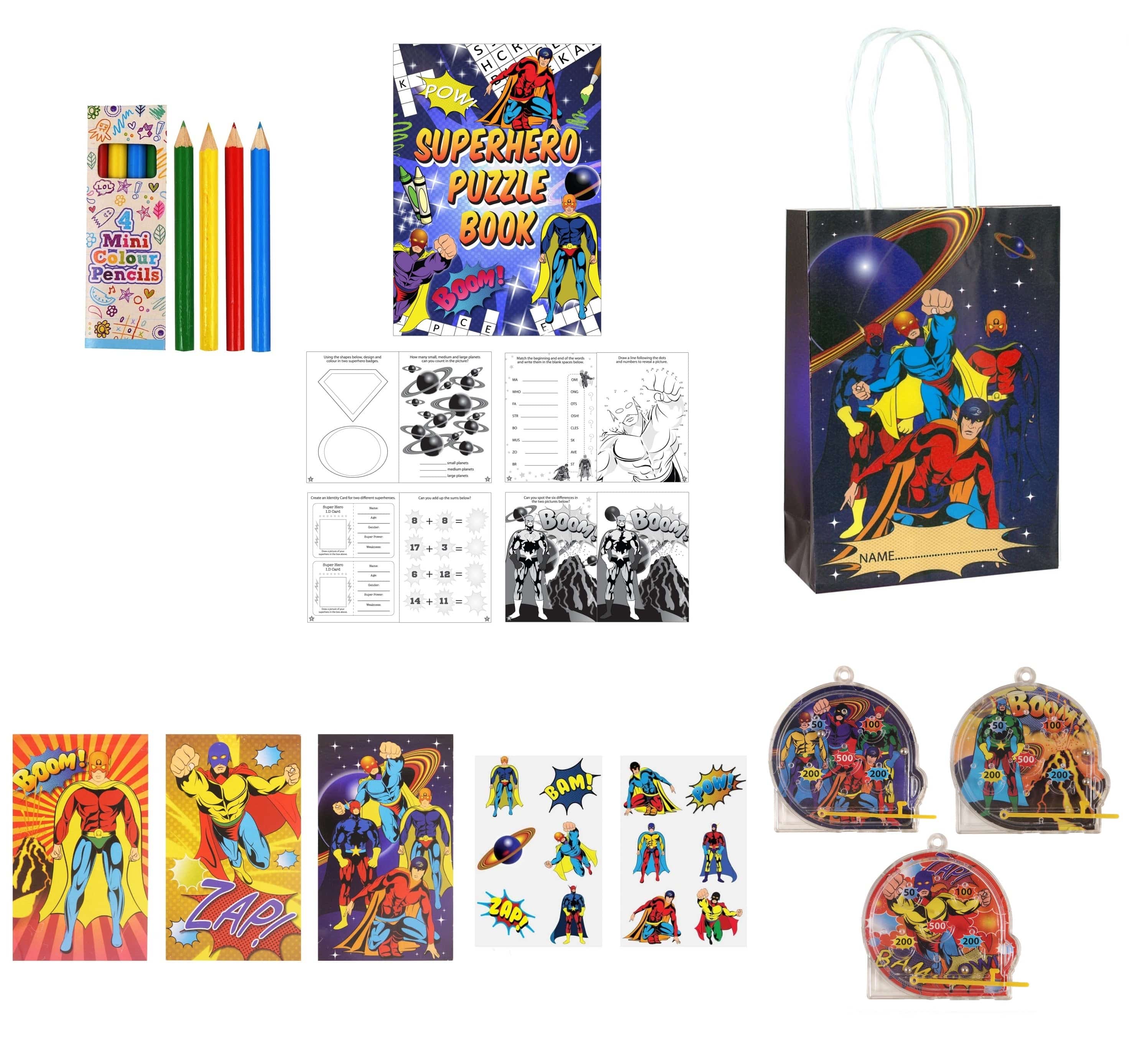 Single Superhero themed Party Bag with Fillers