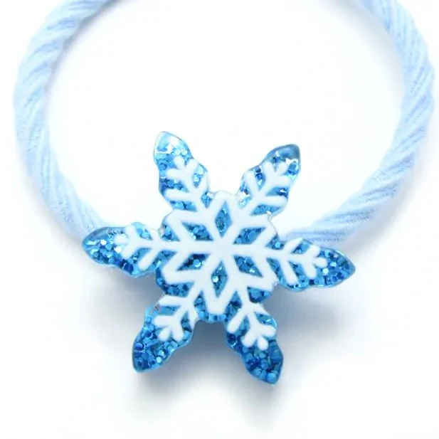 Snowflake Christmas Twisted Hair Elastic Ponytail Holders  (Set of 3) - Image 2