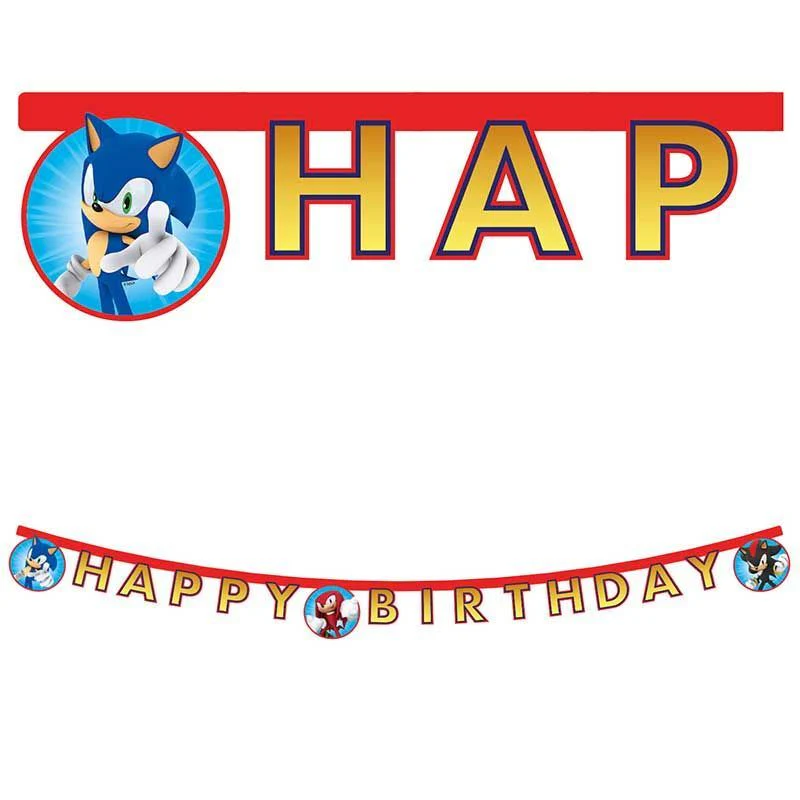 Sonic "Happy Birthday" Party Banner