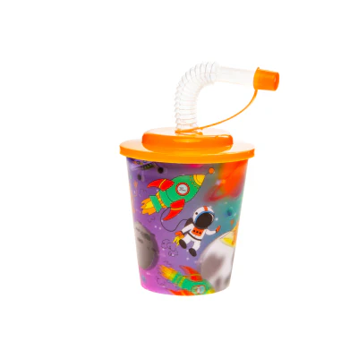 Space - Drinking Cup Tumbler With Straw
