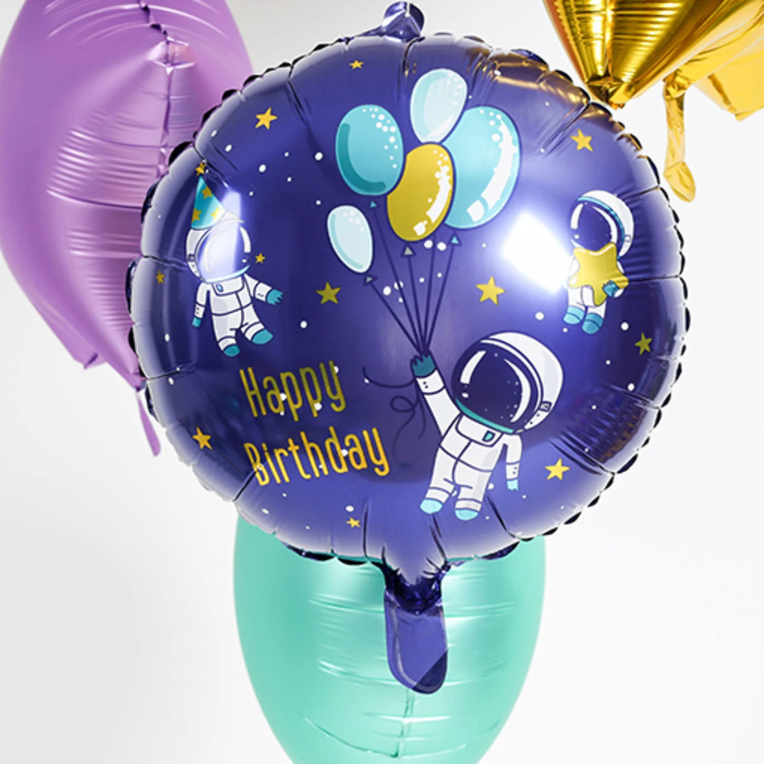 Space Happy Birthday Foil Balloon 45 cm - Image 5